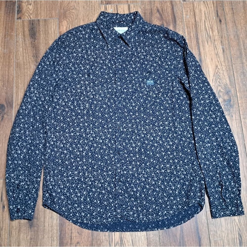 Denim & Supply Ralph Lauren Men's Button Down Shirt Floral AOP Navy Size Large